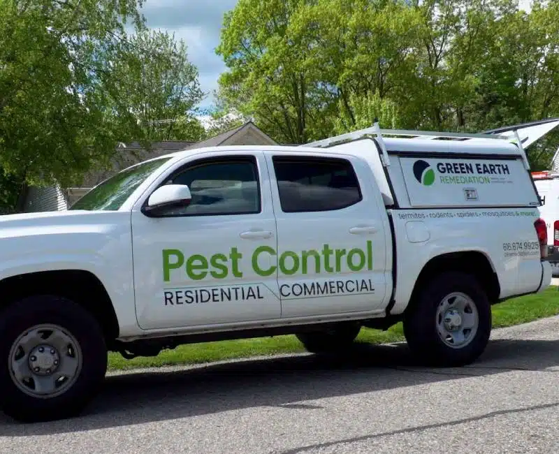 Green Earth Remediation pest control services truck.